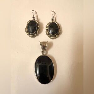 Vintage Sterling Silver 925 Dangle Earrings and Pendant